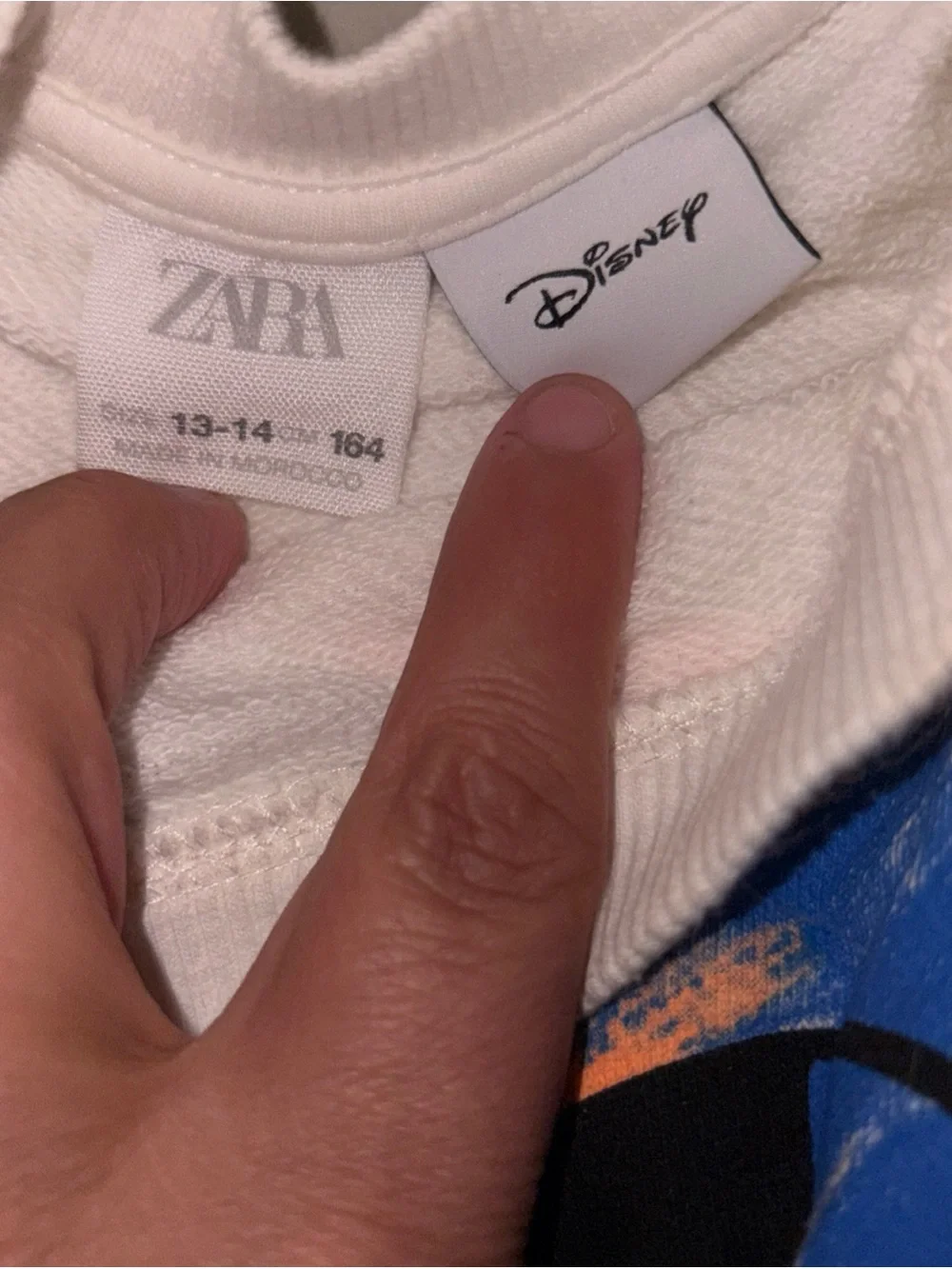 Zara White Kids Sweatshirt with Neon Brushstroke Mickey Graphic